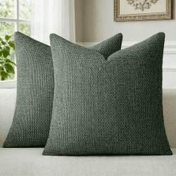 a moment Kissenbezug 40x40 Dunkelgrün Chenille 2er Set Dekokissen Kissenbezüge Muster Sofakissen Zierkissen Couchkissen Deko Waschbar Flauschig Kissenhülle für Sofa Wohnzimmer Kinderzimmer Dunkelgrün 40 x 40 cm, 2 Stück Angebot bei HelloDeals