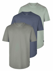 JACK & JONES Tshirt Herren lang geschnitten Set 100% Bio-Baumwolle Regular Fit JJENOA 3er Pack Rundhals Kurzarm Sommer Organic Basic Tee Shirt Schwarz Weiß Beige Grün Grau S M L XL XXL 3XL M Pack 5 (Slate Grey/Grisaille/Sedona Sage) Angebot bei HelloDeals