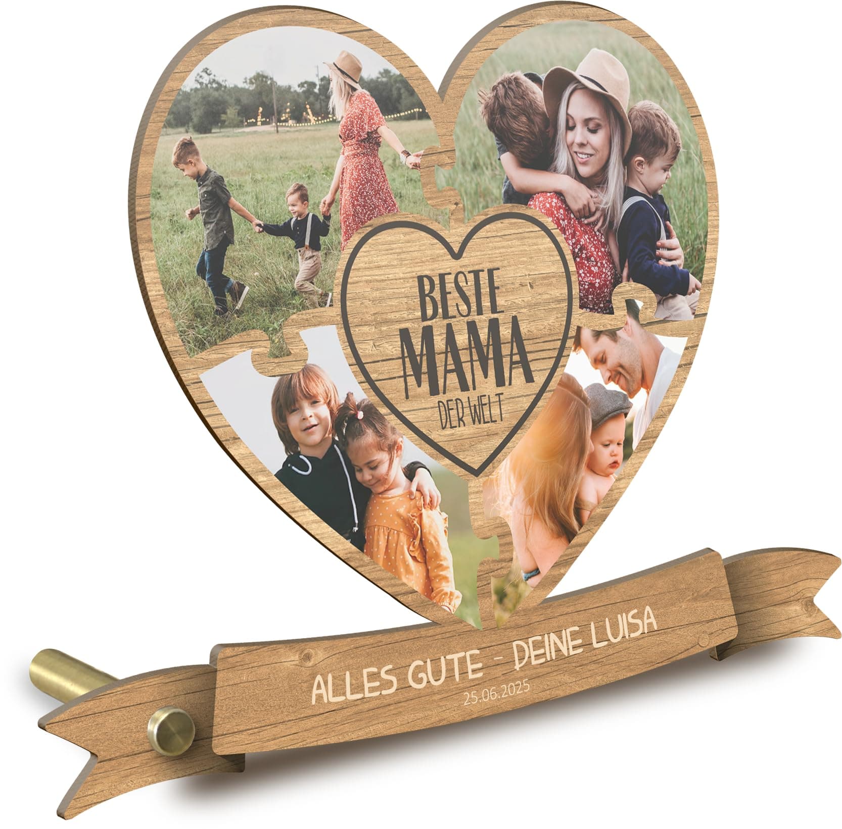 Elbeffekt Beste Mama der Welt Herz personalisiert - Holz Fotogeschenk, Mama Geschenk, Geschenke Muttertag, Mutter, Beste Mutter der Welt, Geschenkidee für Mom, Muttertagsgeschenk Angebot bei HelloDeals