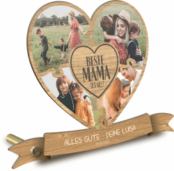 Elbeffekt Beste Mama der Welt Herz personalisiert - Holz Fotogeschenk, Mama Geschenk, Geschenke Muttertag, Mutter, Beste Mutter der Welt, Geschenkidee für Mom, Muttertagsgeschenk Angebot bei HelloDeals