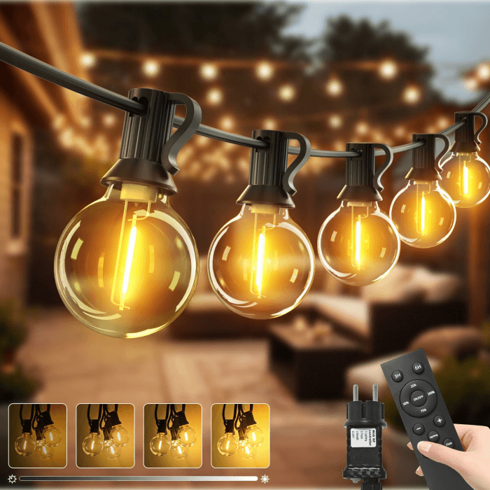 btfarm 10M Lichterkette Außen mit Fernbedienung & Timer, Dimmbar LED Outdoor Lichterkette Strom, IP44 Wasserdicht Wetterfest Lichterkette Glühbirnen für Garten Terrasse Party Weihnachten, Warmweiß 1 Stück-10M Angebot bei HelloDeals