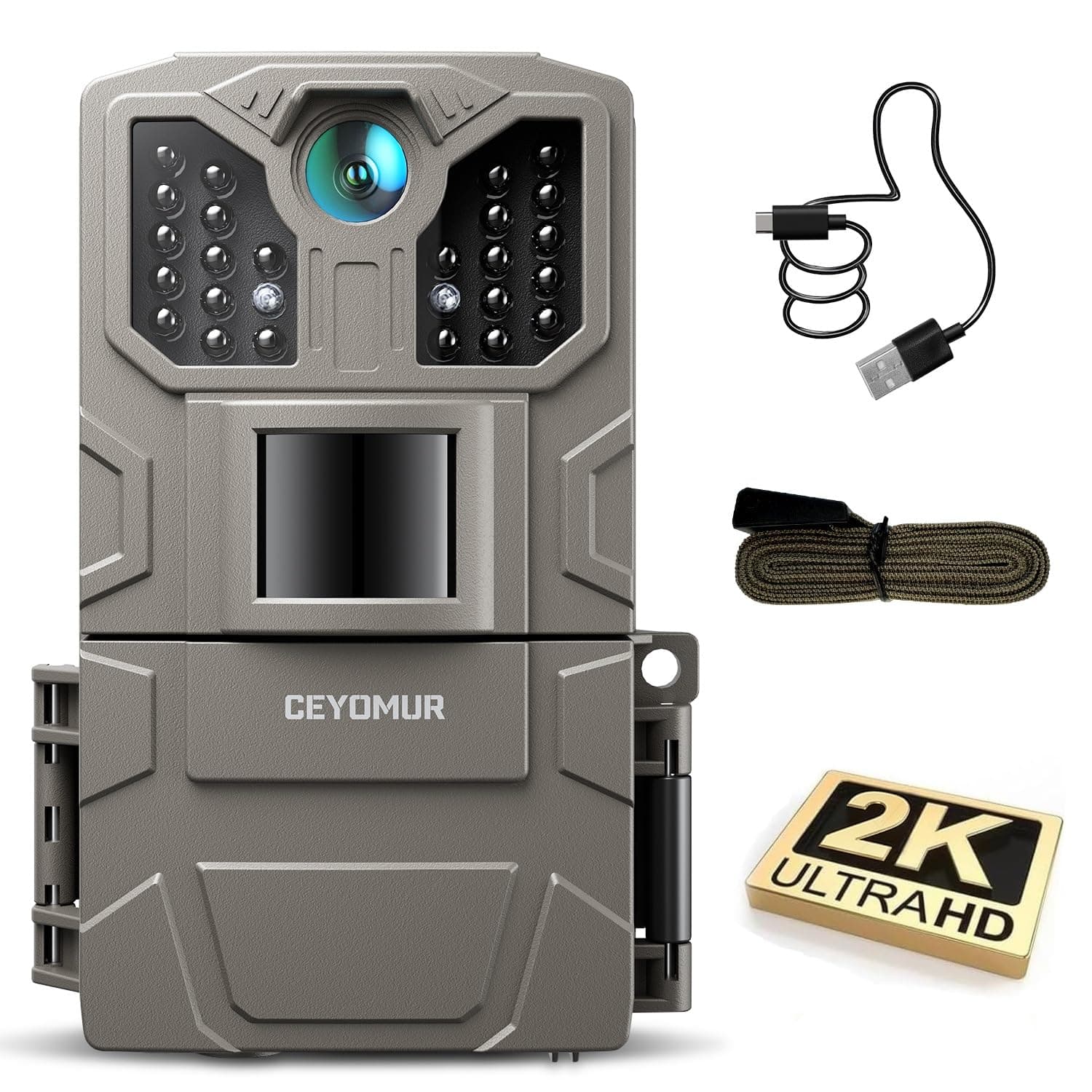 CEYOMUR Wildkamera, 850nm IR LEDs Wildkamera mit Bewegungsmelder Nachtsicht, Wildtierkamera mit 2 Zoll Display, IP66 Wasserdichter für die Überwachung von Wildtieren Angebot bei HelloDeals