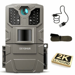 CEYOMUR Wildkamera, 850nm IR LEDs Wildkamera mit Bewegungsmelder Nachtsicht, Wildtierkamera mit 2 Zoll Display, IP66 Wasserdichter für die Überwachung von Wildtieren Angebot bei HelloDeals
