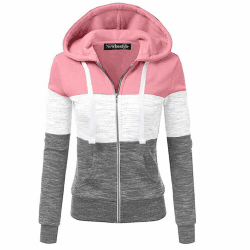 Damen Jacke Sweatjacke Hoodie Sweatshirt Pullover Oberteile Kapuzenpullover Rosa M Angebot bei HelloDeals