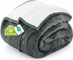 Utopia Bedding Kuscheldecke Warm Sherpa Wolldecke [Grau, 228x228 cm] Flauschig Sofaüberwurf Decke Dicke, Wendedecke aus Plüschfleece für Sofadecke, Bett, Couch, Camping und Reisen 228x228 cm Grau Angebot bei HelloDeals