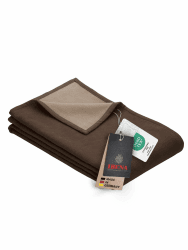 Ibena Stockholm Bio Wolldecke 140x200 cm - 100% Baumwolle, Made in Germany, Baumwolldecke braun Hellbraun zweifarbig 140 x 200 cm Dunkelbraun Angebot bei HelloDeals