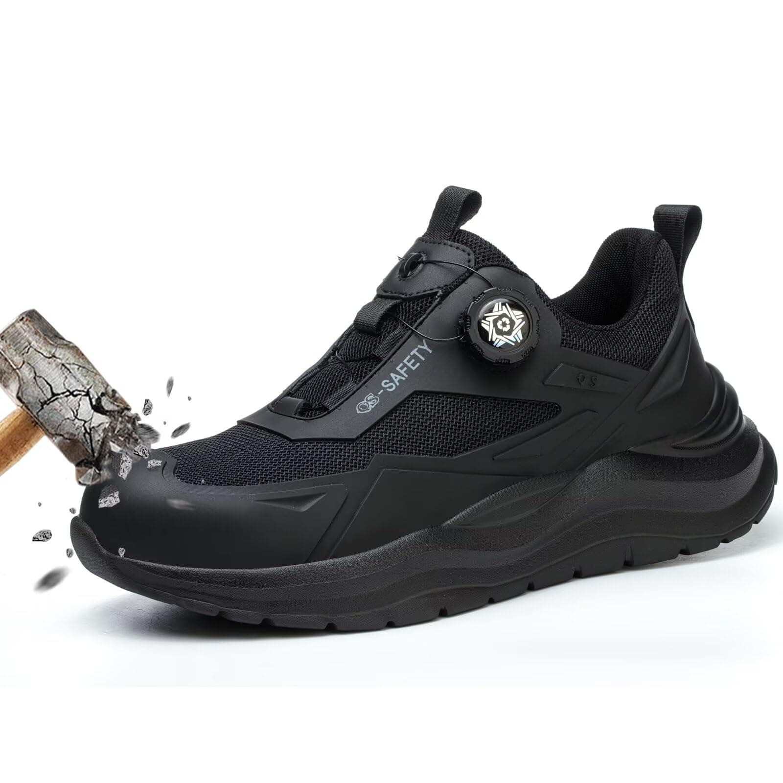 Arbeitsschuhe Herren Damen Sicherheitsschuhe Sommer Leichte Wasserdicht Stahlkappenschuhe Arbeitsschutzschuhe rutschfest 42.5 EU M105 Schwarz Angebot bei HelloDeals