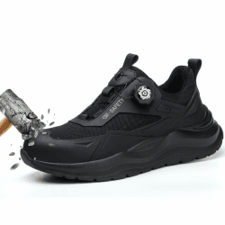 Arbeitsschuhe Herren Damen Sicherheitsschuhe Sommer Leichte Wasserdicht Stahlkappenschuhe Arbeitsschutzschuhe rutschfest 42.5 EU M105 Schwarz Angebot bei HelloDeals
