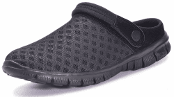Damen Herren Clogs Hausschuhe Gartenschuhe Sommer Badelatschen Strand Schuhe Sandalen Pantoletten 46 EU Schwarz Angebot bei HelloDeals