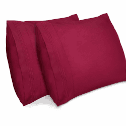 Lirex 2er Pack Kissenbezug 40 x 40 cm, Weiche Gebürstete Mikrofaser-Kissenbezüge, Hotelverschluss Kopfkissen Bezug, Kopfkissenbezug aus weichem Mikrofaser, Oeko-TEX Zertifiziert (Weinrot) Weinrot 40 x 40 cm Angebot bei HelloDeals