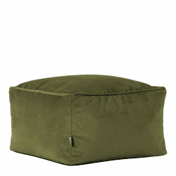 Icon Amara Hocker, Olivgrün, Flauschiger Samt Stoff, Samt Sitzsack, Sitzpuff, Pouf Hocker mit Füllung, Fußhocker für das Wohnzimmer, Deko Wohnzimmer Olivgrün 40T x 40B x 24H cm Angebot bei HelloDeals
