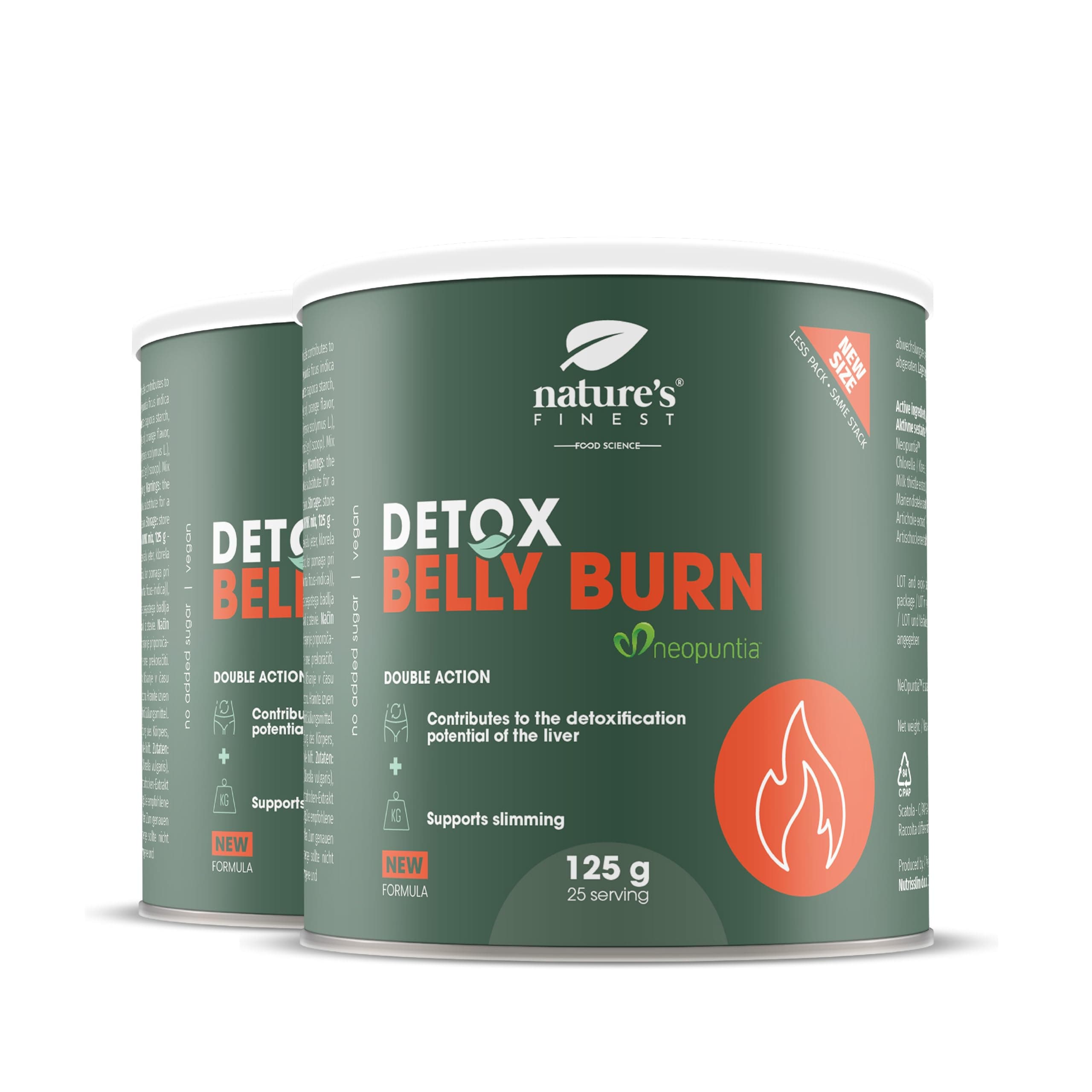 Nature's Finest Detox Belly Burn Pulver 250 g - Detox Kur zur Leber Entgiftung - Mariendistel Artischocke Komplex - Abnehm Shake & Stoffwechsel Support Vegan 50 Portionen (2er Pack) Angebot bei HelloDeals