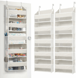 ULG Tür-Organizer, 5 große Taschen, 10 Mesh-Taschen, 20 kg Tragkraft, Hängender Organizer für Schlafzimmer, Bad, Küche, Beige, 2 Stück 2 Pack Beige Angebot bei HelloDeals