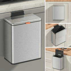Mbillion Küchenkomposteimer, hängender Mülleimer mit Deckel, 8L/2,1 Gallonen, Edelstahl-Mülleimer für Küchenschranktüren, montierter unter der Spüle, Tür, Wohnmobil, Badezimmer (Silber, 8L) Silber 8L Angebot bei HelloDeals