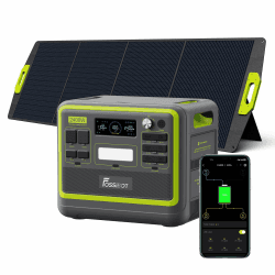 FOSSIBOT Powerstation 2400W AC Ausgängen (4800 W Peak) F2400, Stück mit 200W Solarpanel Power Station, 1100W Superschnelles Tragbare Solargenerator für Zuhause, Camping, RV und Notfall F2400 GE+200w Angebot bei HelloDeals