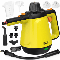 Dampfreiniger Handgerät, 110℃ Steam Cleaner zur effizienten Reinigung, vielseitiger Dampfreiniger für Alles mit 10 Aufsätzen & 5m Netzkabel, Handdampfreiniger für Sofas, Teppiche, Fugen, Fettspuren,YL Gelb Angebot bei HelloDeals