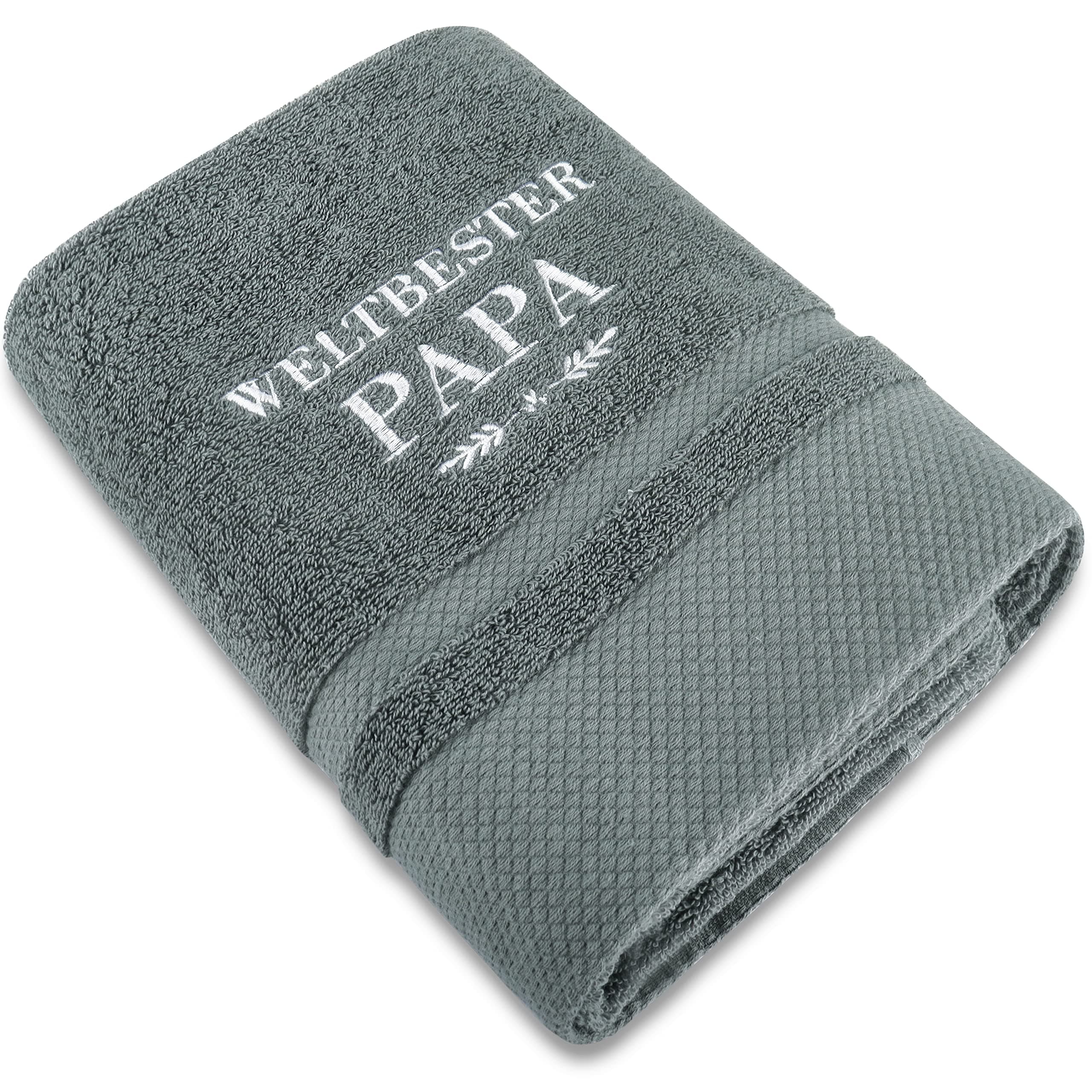 Rebundex Weltbester Papa Geschenk Handtuch 50x100 Geschenke für Papa Geburtstagsgeschenk Vatertagsgeschenk Weihnachtsgeschenke Weihnachten Badetuch Valentinstag Jubiläen Grau-1 Angebot bei HelloDeals