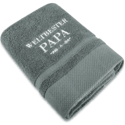 Rebundex Weltbester Papa Geschenk Handtuch 50x100 Geschenke für Papa Geburtstagsgeschenk Vatertagsgeschenk Weihnachtsgeschenke Weihnachten Badetuch Valentinstag Jubiläen Grau-1 Angebot bei HelloDeals