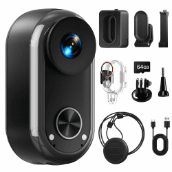 4K Mini Körperkamera Bodycam Vlog Kamera, WiFi Mini Action Cam POV-Aufnahme, 30M Unterwasserkamera, 6-Achsen EIS Stabilisierung, Magnetisch, 64GB Karte Ultrakompakt Angebot bei HelloDeals