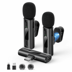 Kabelloses Lavalier-Mikrofon mit KI-Tonverbesserung, Einfach zu Bedienen Ideal für Live-Streaming, Videoaufnahmen und Interviews im Innen- oder Außenbereich Perfekt für YouTube TikTok und Vlog Schwarz Angebot bei HelloDeals