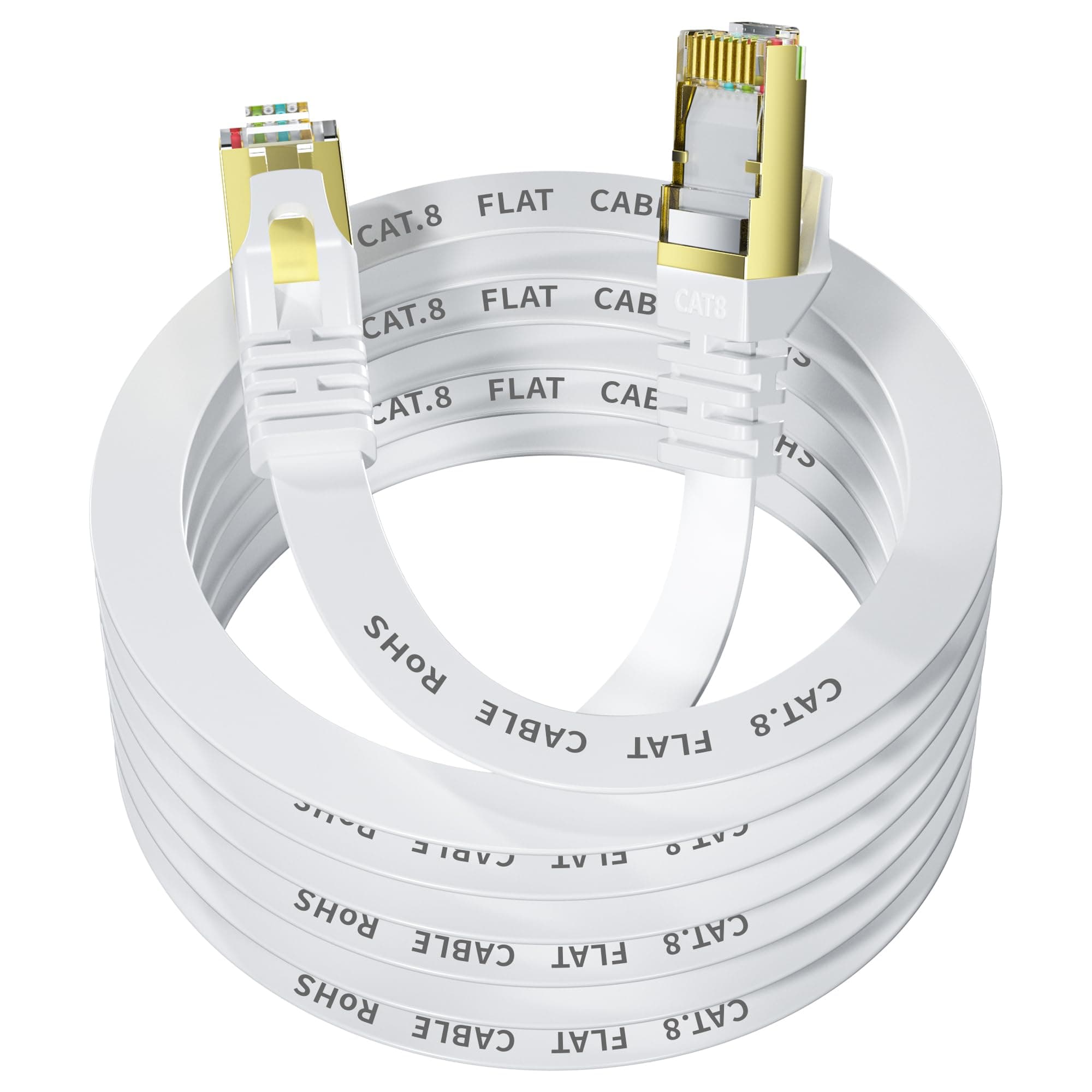 LAN Kabel 10M，Cat 8 Netzwerkkabel 40Gbps 2000MHz S/FTP RJ45 Hochgeschwindigkeit Ethernet Kabel für PS5 Router Modem TV Switch Laptop 10M Weiß Angebot bei HelloDeals