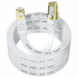 LAN Kabel 10M，Cat 8 Netzwerkkabel 40Gbps 2000MHz S/FTP RJ45 Hochgeschwindigkeit Ethernet Kabel für PS5 Router Modem TV Switch Laptop 10M Weiß Angebot bei HelloDeals