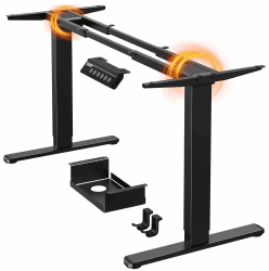 ErGear Höhenverstellbarer Schreibtisch Gestell mit 2 Starken Motoren, Höhenverstellbar Schreibtisch Elektrische Belastbar bis 120 KG, Tischgestell mit 4 Memory-Steuerung (Schwarz) Angebot bei HelloDeals