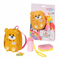 BABY Born Zapf Creation 834961 Kindergarten Rucksack Set 36 cm - gelber Puppenrucksack in Bärenform mit Lunchbox und Trinkflasche. Angebot bei HelloDeals