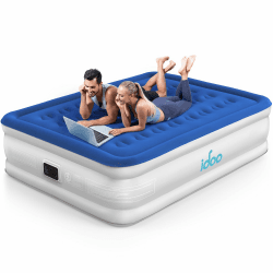 iDOO Luftbett 2 Personen, Luftmatratze Selbstaufblasend mit Integrierter Pumpe, Aufblasbare Matratze in 3 Minuten, Komfortables Gästebett，Luftmatratze für Zuhause und Camping-203x152x46cm Angebot bei HelloDeals