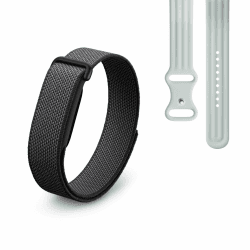 Google Fitbit Air – Aktivitätstracker ohne Display mit Fitness-Tracking, Herzfrequenzmessung – mit iOS und Android kompatibel – Obsidian + Sportarmband für das Fitbit Air – Fog, L + Sportarmband - Fog L Obsidian Angebot bei HelloDeals