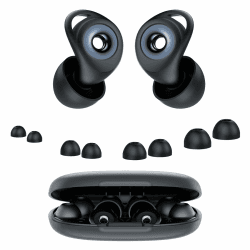 Ohrstöpsel zum Schlafen, Gehörschutz Schlafen Earplugs, 45dB Noise Cancelling Ohrstöpsel Silikon, Weich und Wiederverwendbar, 8 Ohrstücken in 4 Größen (XS/S/M/L), für Flugzeug Konzert Schnarchen Tiefschwarz Angebot bei HelloDeals