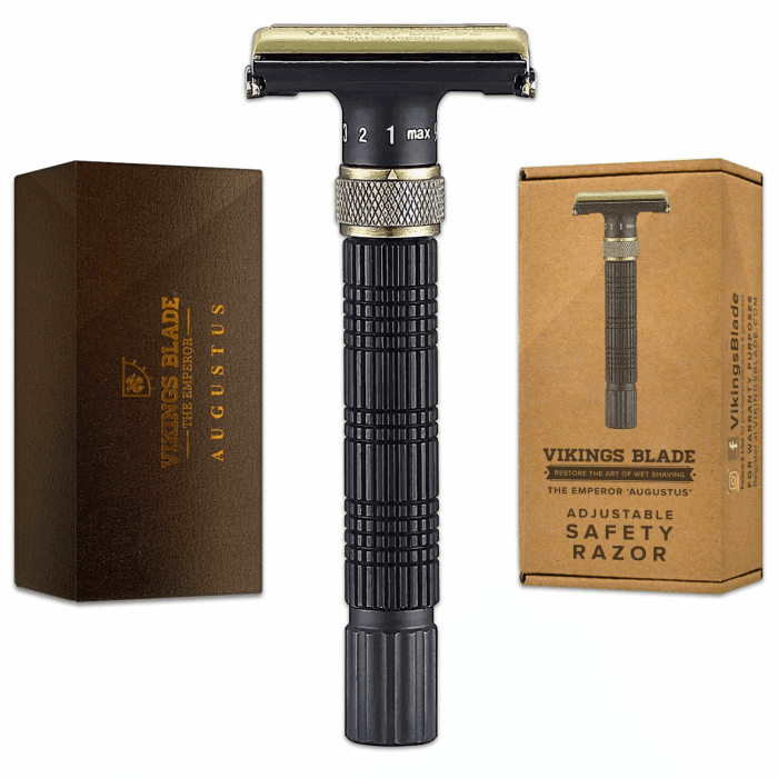 Vikings Blade The Emperor Verstellbarer Sicherheitsrasierer, Augustus Edition (Vintage Bronze & Cognac) Angebot bei HelloDeals