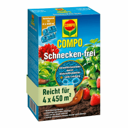 COMPO Schnecken-frei - Schneckenkorn - regenfest - Streugranulat gegen Schnecken im Vorteilspack - reicht für bis zu 1800 m² - 4x225 g, Schneckenfrei 4 x 225 g Angebot bei HelloDeals