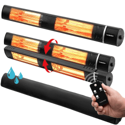 Heidenfeld Infrarot Heizstrahler IH110 | 𝟑 𝐉𝐀𝐇𝐑𝐄 𝐆𝐀𝐑𝐀𝐍𝐓𝐈𝐄 - 3000 Watt - Fernbedienung - Infrarotheizung - Elektroheizung - Infrarotstrahler - Terrassenheizer - Terrassenstrahler Angebot bei HelloDeals