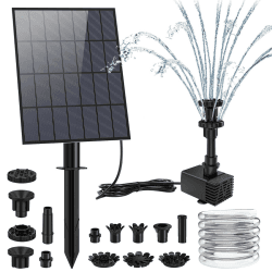 AISITIN Solarbrunnen für Draussen 3.5W, DIY Solar Springbrunnen für Außen mit 9 Fontänenstile Solar Teichpumpe mit 1.5m Wasserleitung+Feste Pfähle,Wasserpumpe für Garten,Teich,Vogelbad,DIY-Wasserspiel Angebot bei HelloDeals