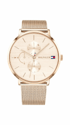 Tommy Hilfiger Women's Multifunction Quartz Watch - 3 Sub-Dials, 3ATM Water Resistant with Leather or Stainless Steel Bracelet in Link or Mesh Roségold edelstahl Angebot bei HelloDeals