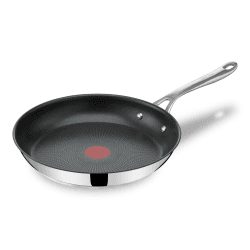 Tefal Jamie Oliver Cook's Direct On Bratpfanne 28 cm, Edelstahlpfanne Induktion, Titanium-Antihaftbeschichtung, Thermo-Signal, backofenfest, Edelstahl, genieteter Griff, E3040644 Frying Pan 28 cm Angebot bei HelloDeals