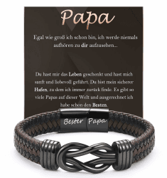 FAOMZQ Geschenke für Männer, Lederarmband mit Gravur für Papa, Armband Geschenk für Mann Ehemann Freund Sohn Bruder Neffen Enkel Opa Onkel zum Geburtstag Weihnachten Vatertag Valentinstag A-Papa Angebot bei HelloDeals