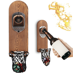 Bieröffner Wand mit Kronkorken Sammler, Magnetischer Flaschenöffner Wand, Wandflaschenöffner mit Auffangbehälter, Bier Geschenke für Männer, Papa, Ehemann, Bar Zubehör für Hause, Freien (Stil 3) Angebot bei HelloDeals