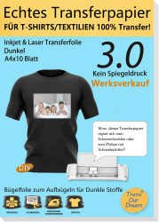 TransOurDream A4X10 (Weisse Folie)+1 A3 Silikonpapier,Echte Inkjet/Laser Transferfolie,Bügelfolie für Dunkle Textilien,T-Shirt Papier,Fotopapier für dunkle T-Shirts,Transferpapier Dunkel -A4-10 Blatt Angebot bei HelloDeals