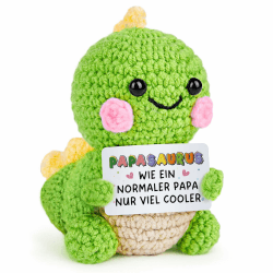 Vatertagsgeschenk für Papa - Handgehäkelter Dinosaurier Mit Energiekarte, Bester Papa Geschenke, Geschenke für Papa, Geburtstag, Geburtstagsgeschenk, Vater, Vatertag Angebot bei HelloDeals