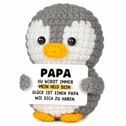 Gleevara Vatertagsgeschenk, Papa Geschenk - Handgehäkeltes Pinguin, Geschenke für Papa zum Vatertag Geburtstag Weihnachten, Bester Vater Geschenke von Tochter Sohn Pinguin – Papa Angebot bei HelloDeals