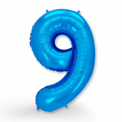 Folien-Ballon 9, Helium-Ballon, Luftballon-Zahl, nachfüllbare Riesen-Ballonzahl, Party-Deko zum 9. Geburtstag, Jubiläum, Hochzeit, blau Blau Number 9 Angebot bei HelloDeals