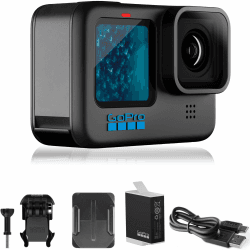 GoPro HERO11 Black - E-Commerce Packaging - Wasserdichte Action-Kamera mit 5,3K60 Ultra HD Video, 27MP Fotos, 1/1,9 Zoll Bildsensor, Live-Streaming, Webcam, Stabilisierung (Generalüberholt) Angebot bei HelloDeals