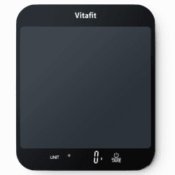 Vitafit 15kg Küchenwaage, Genauigkeit 1g durch Unser Professionelle Waagenfabrik Seit 2001,LFGB-Zulassung Waage Küche Digital zum Kochen und Backen, Große Plattform 215x180mm, 3 AAA-Batterien, Schwarz Angebot bei HelloDeals
