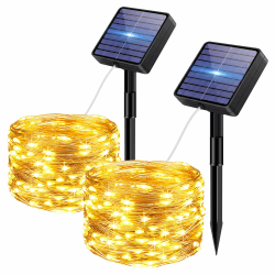 2 Stück Solar Lichterkette Aussen, 5+2 M 50 LED Lichterketten Solar Draußen 8 Modi IP65 Wasserdicht Solarlichterkette Außen Wetterfest mit Speicherfunktion für Zaun Garten Balkon Deko, Warmweiß Warmweiß 5M-2 Stück Angebot bei HelloDeals