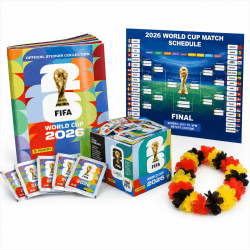 XXL Set Original Stickeralbum & Sticker Panini WM 2026 XXL- Album zum Sammeln & Einkleben, 1x WM-Spielplan + Deutschland Blumenkette Weltmeisterschaft (10 Tüten /70 Sticker Set) Eigenmarkenbundle 10 Tüten / 70 Sticker Set Angebot bei HelloDeals