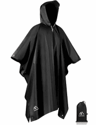 flintronic Regenponcho Herren, Wasserdichter Regenponcho, Leichter regenschutz Regencape, 3 in 1 wiederverwendbarer Regenmantel für Fahrrad Wandern, Camping, Angeln- Herren & Damen Schwarz Angebot bei HelloDeals