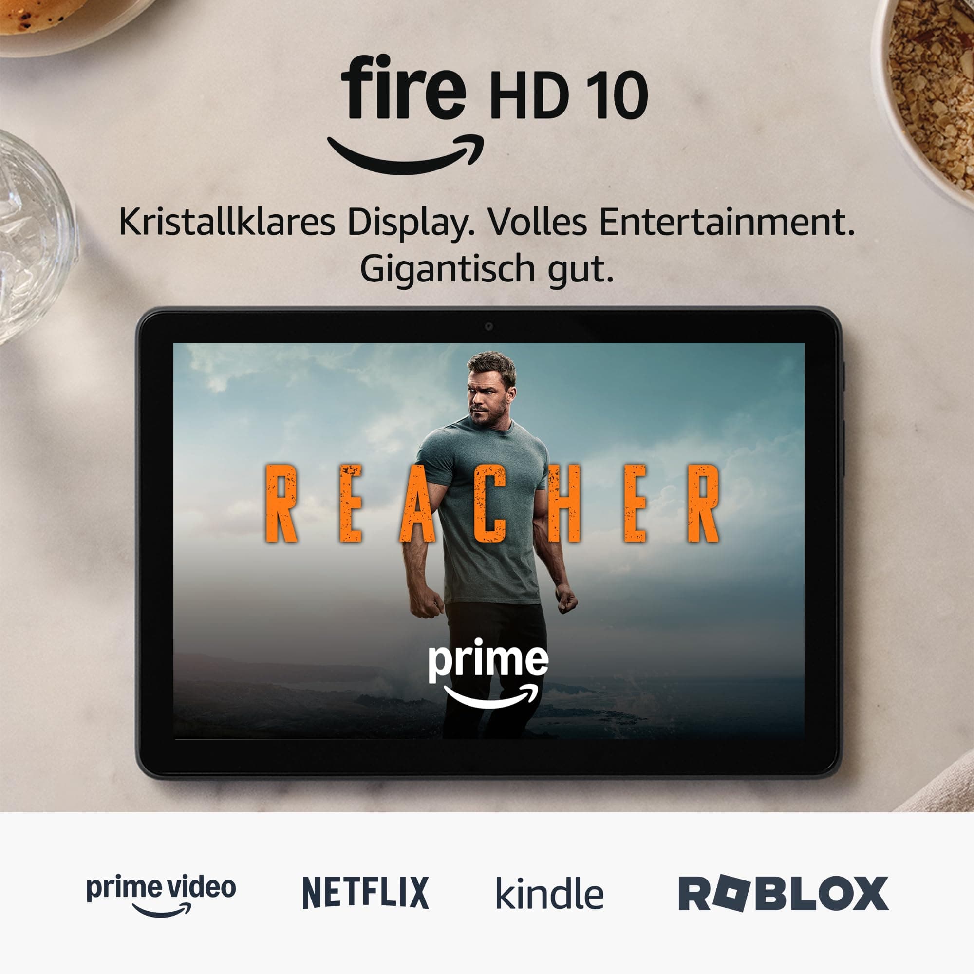 Fire HD 10-Tablet 2023 (Neueste Generation), für Entspannung optimiert, brillantes 10,1-Zoll-Full-HD-Display, Octa-Core-Prozessor, 3 GB RAM, bis zu 13h Akkulaufzeit, 32 GB, schwarz, mit Werbung 32.0 GB mit Werbung Schwarz Fire HD 10 Angebot bei HelloDeals