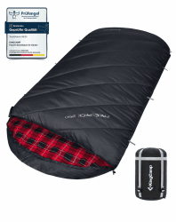 KingCamp Schlafsack XXL Baumwolle Flanell für Erwachsene, Übergröße Warm Deckenschlafsack Winter für Camping Reisen und Aktivitäten Outdoor im 4-Jahreszeiten, 220x100cm #Klassisch Schwarz 220x100cm Angebot bei HelloDeals